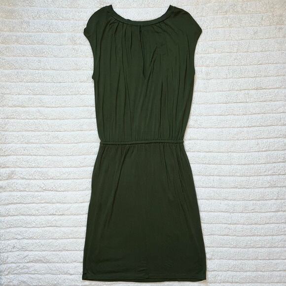 Banana Republic Olive Green Sleeveless Comfy Drawstring Dress - Picture 6 of 10